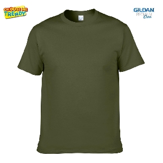 เสื้อยืด สีเขียวทหาร Gildan® Premium Cotton Military Green เกรดพรีเมี่ยม