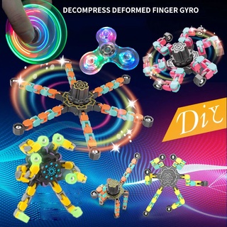 พร้อมส่ง ไจโร ของเล่น LED Fidget Spinner Mechanical Gyro ของเล่นเด็ก แฮนด์สปินเนอร์ ของเล่นเด็กผู้ใหญ่