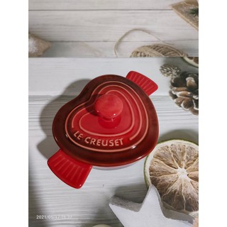 Cool color cherry red double ear peach heart roasting pot stew pot heat-resistant ceramic supplementary food dessert Ame