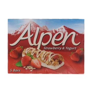 อัลเพน ซีเรียลบาร์รสสตอเบอรี่และโยเกิร์ต Alpen Strawberry &amp; Yugurt Cereal Bars 145g.