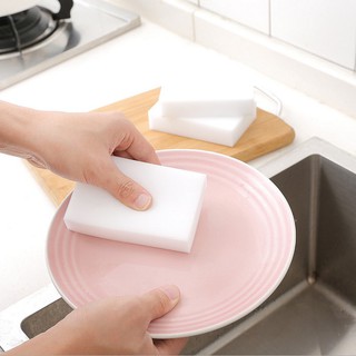 READY STOCK ฟองน้ำเมจิก สีขาว สำหรับทำความสะอาดจาน เครื่องมือห้องครัว