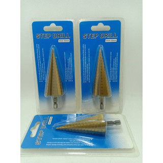 ดอกสว่านทรงเจดีย์ ดอกคว้านรู ดอกโฮลซอ 4-32 mm STEP Drill เคลือบไททาเนียม