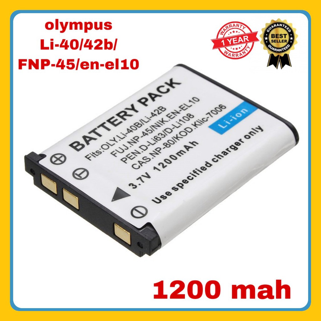 แบตเตอรี่กล้อง Camera BATTERY PACK FOR OLYMPUS รุ่น LI-40B / 42B / FNP-45 / EN-EL10