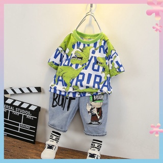 Childrens clothing boys summer short-sleeved suit 2021 New Style Boys baby childrens two-piece suit boys Korean style clothes