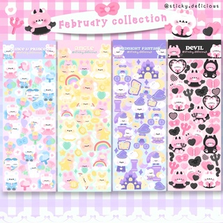 Mini Sticker hologram  “february Collection” แบรนด์ sticky.delicious