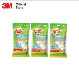 😜สั่ง 2ชุด ฟรีถัง 3M 1 ใบ😜Scotch-Brite? Floor Wet Wipes X 3 แพ็ค ผ้าเปียก 3m