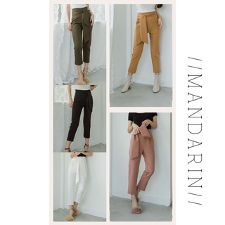 Mandarin Trousers (bm fabric) กางเกงขายาว ผูกเอว ซิปหลัง