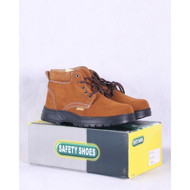 รองเท้าเซฟตี้ หนังกลับ หุ้มข้อ  #031 หัวเหล็ก พื้นเสริมแผ่นเหล็ก safety shoes