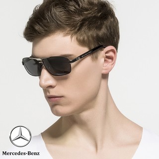 ของแท้ Mercedes-Benz แว่นตากันแดด เลนส์โพลาไรซ์ สีแดง สําหรับผู้ชาย ขับรถ