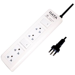 รางปลั๊กไฟ มอก. 4 ช่อง 5 เมตร สีขาว DATA DT4228TIS Power Strip 4 Sockets 5 m. White DATA DT4228