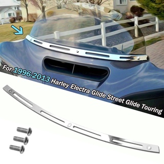 Chrome Motorcycle Windshield Windscreen Trim For 1996-2013 Harley Electra Glide Street Glide Touring FLHT FLHTC FLHTCU F