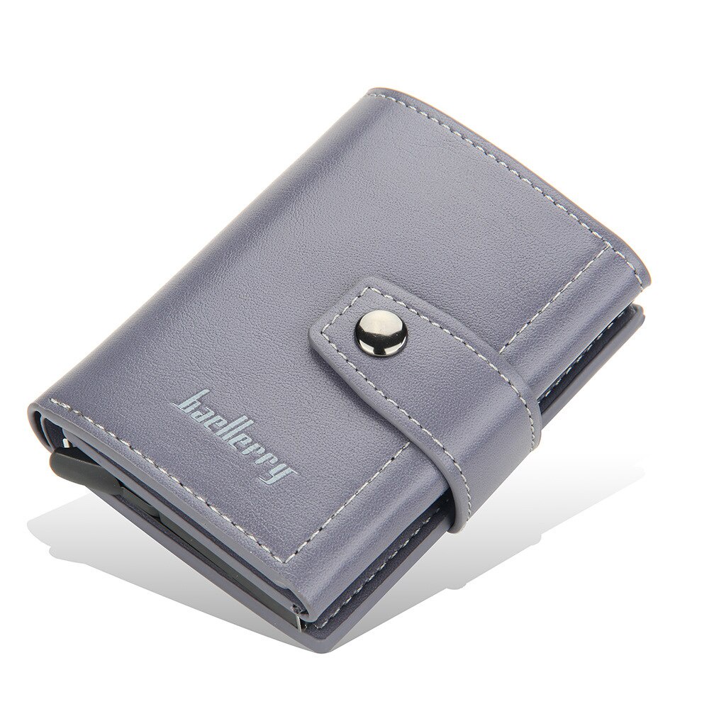 Rfid กระเป๋าสตางค์หนัง ใส่บัตรเครดิต กันขโมย ขนาดเล็ก แบบบาง