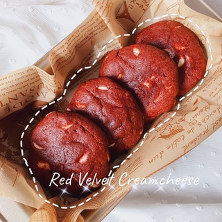 ซอฟคุกกี้เรดเวลเวทไวท์ช็อกโกแลต &amp; ครีมชีส (Red Velvet White Chocolate &amp; Creamcheese Soft  Cookies)