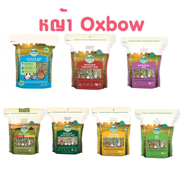 หญ้าอ๊อกซโบ oxbow อัลฟาฟ่า ทิโมธี่ ออร์ขาร์ด เมโดว์ หญ้าสมุนไพร หญ้าโอ๊ต หญ้าผสม หญ้ากระต่าย แกสบี้ 