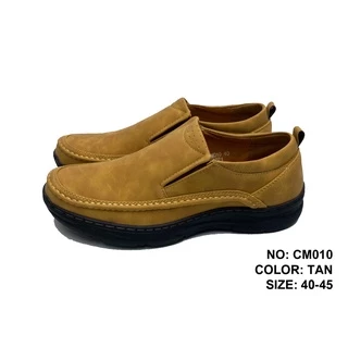CSB รองเท้าลำลองผู้ชาย CM010 รองเท้าใส่ทำงานสำหรับผู้ชาย แบบสวมทำจากหนัง PU ด้าน