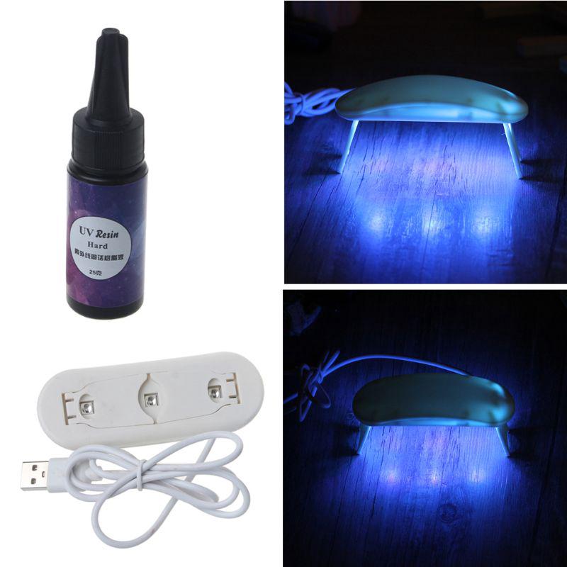 ✿Inf✿ชุดเครื่องเป่าเรซิ่น LED UV 25 กรัม และโคมไฟ UV LED 6 วัตต์ DIY