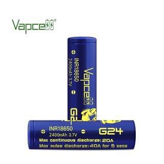 (ของแท้เช็คโค๊ตได้)ถ่านชาร์จVapcell G24 INR18650 2400mAh 3.7V 20A/40A