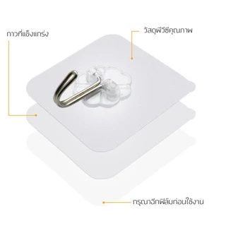⚡2บาท⚡(1 ชิ้น) InnHome ตะขอแขวนติดผนัง ที่แขวนติดผนัง ตะขอกาวติดผนัง ที่แขวนของ แบบใส อเนกประสงค์ไม่ต้องเจาะ Magic Hook
