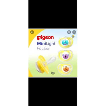 Pigeon จุกนมหลอกซิลิโคน MiniLight 6m + จุกนมหลอกเด ็ ก