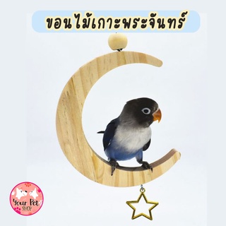 ขอนไม้เกาะพระจันทร์เสี้ยว ขอนเกาะนก ขอนเกาะแขวน ขอนไม้นก ขนาด 30.8cm Bird นกแก้ว ฟอพัส หงส์หยก คอนัวร์ เลิฟเบิร์ด