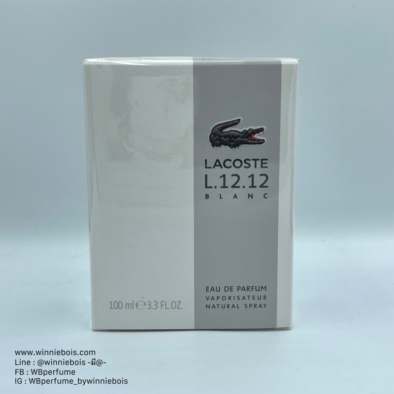 น้ำหอม แท้100% Lacoste L.12.12 Eau de Parfum Blanc For Him 100ml