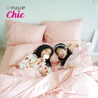 TULIP CHIC สีพื้นอัดลาย CHIC M01 ชุดเครื่องนอน ผ้าปูที่นอน ผ้านวม สัมผัสนุ่ม สบายสไตล์มินิมอล