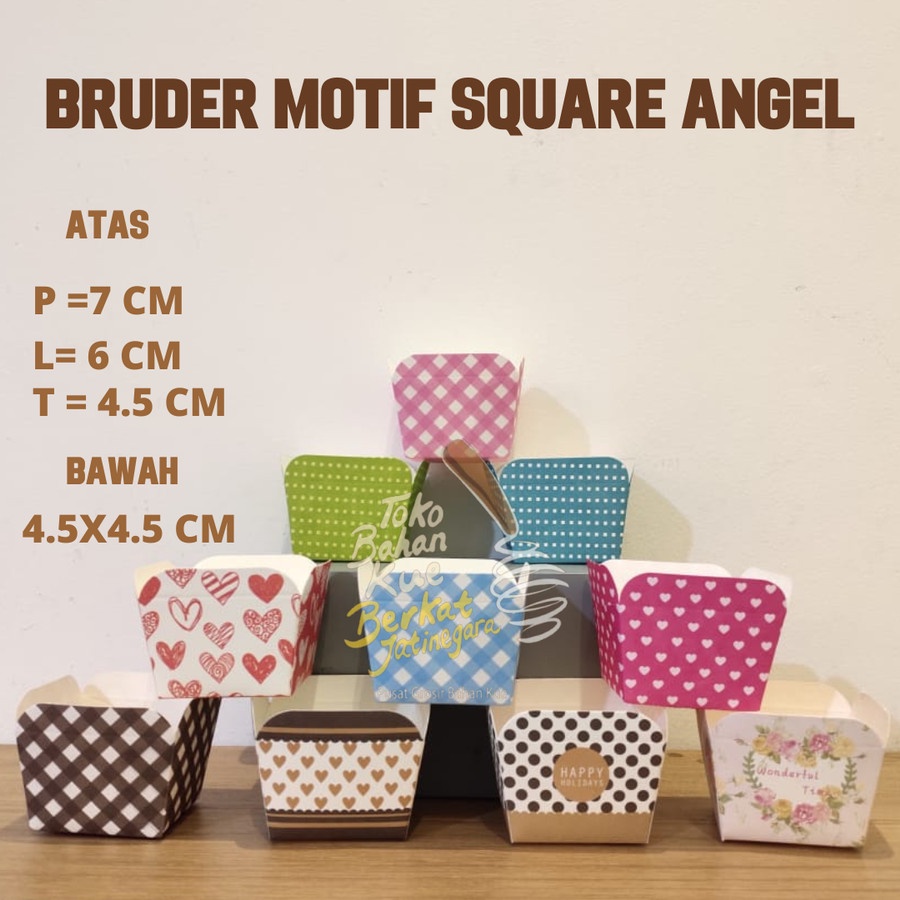 PAPER CASE BREAD (CUP MUFFIN SQUARE) BAKING BLURDER BRUDER PAPER 50 ชิ้น