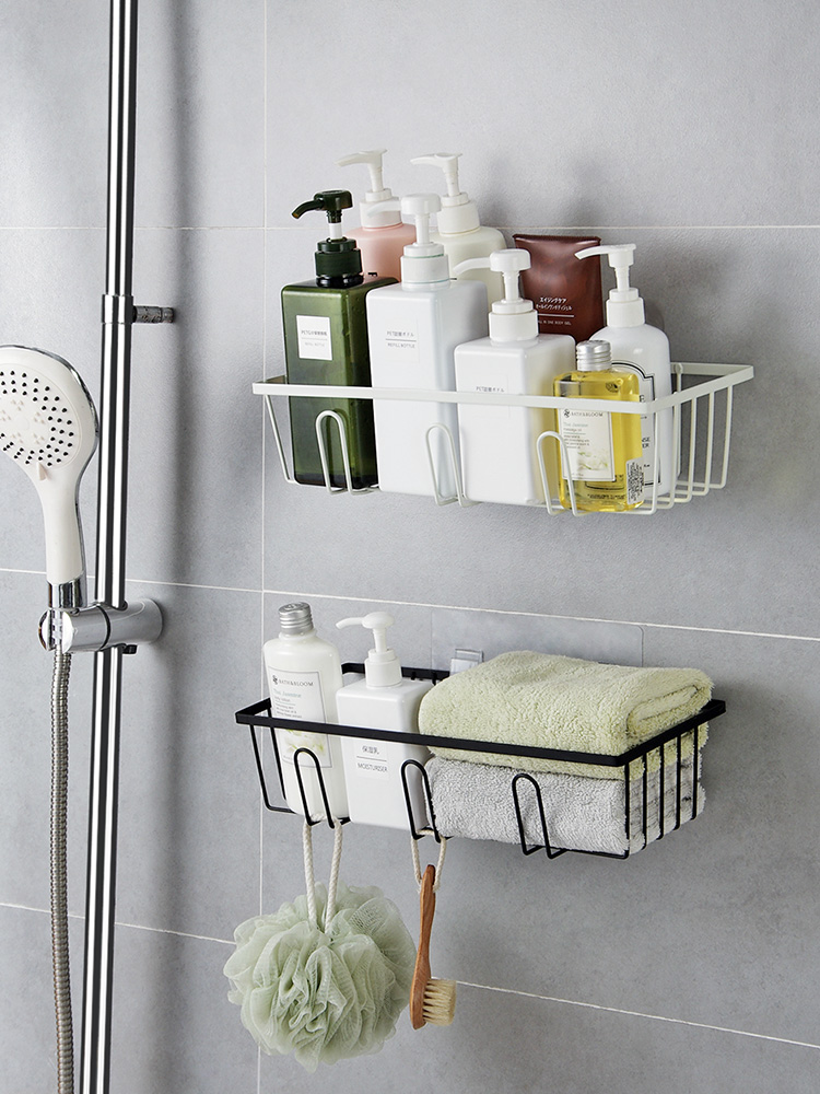 Bathroom Storage Rack Wall-Mounted Punch-Free Toilet Washstand Cosmetic ...