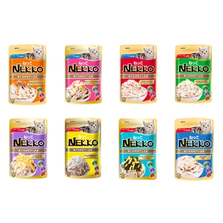 Nekko Pouch Jelly 70g อาหารเปียกแมวเน็คโกะสูตรเยลลี่สำหรับแมวโต 70 กรัม แบบซอง คละรสได้  พร้อมส่ง!!!