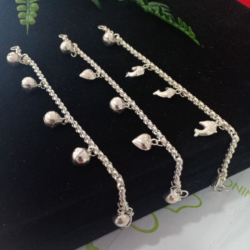 สร้อยข้อมือเงินแท้ 92.5% ลายผ่าหวาย กำไลข้อมือเด็ก เครื่องประดับเงินแท้นครศรีธรรมราช