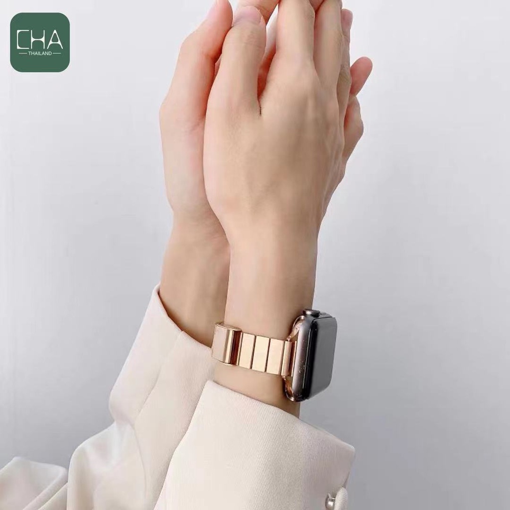 สาย นาฬิกา Watch10 9 8 7 watch 6 สาย 38 40 42 44 41mm 45mm  มิลลิเมตร สาย Watch สายเหล็ก สายแอป.เปิลวอช เงิน