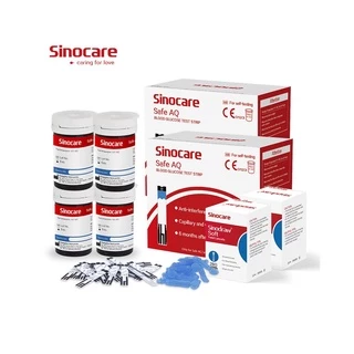 🔥พร้อมส่ง🔥 แผ่นตรวจน้ำตาล Sinocare รุ่น Safe AQ แผ่นทดสอบ แถบวัดน้ำตาล Sinocare