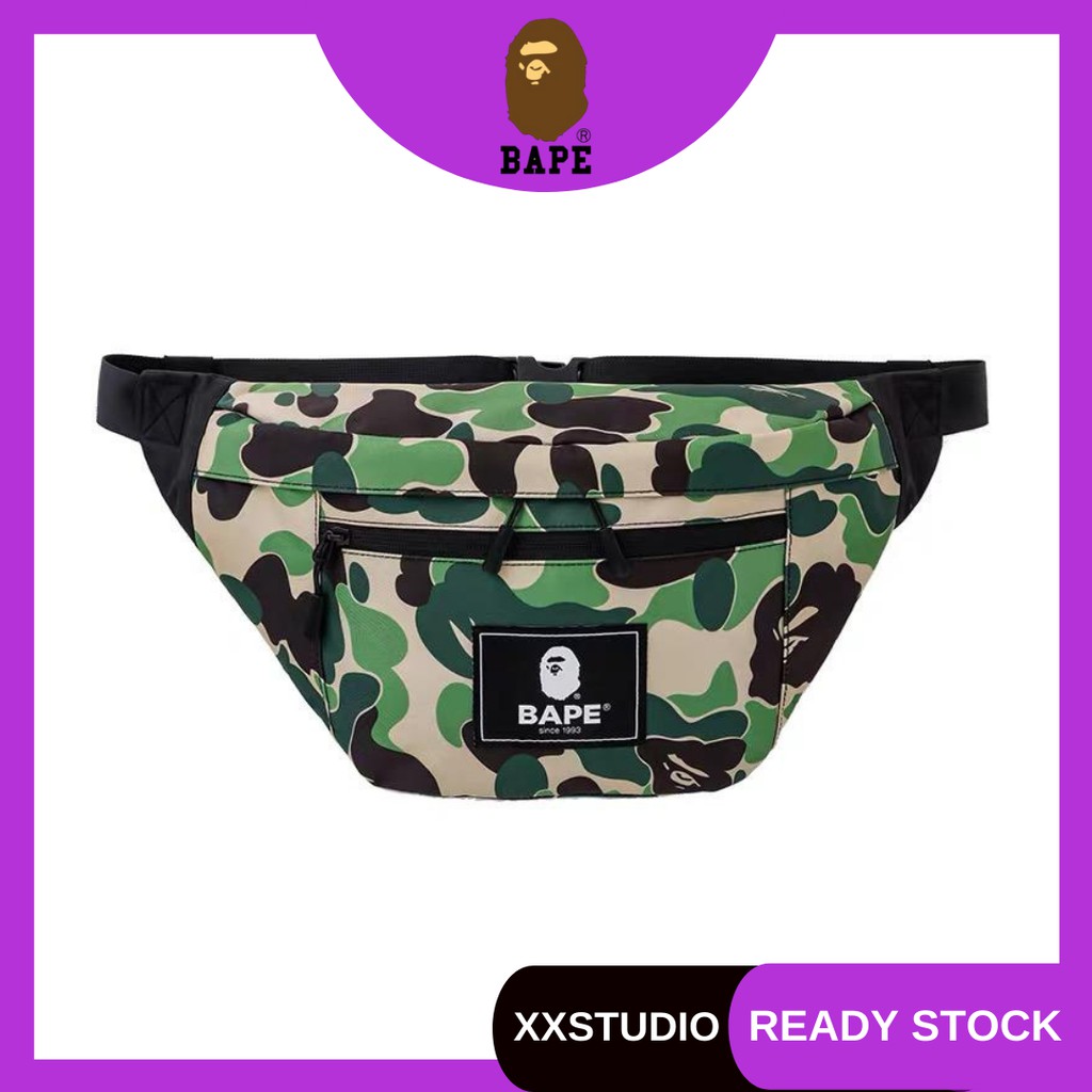 XXSTUDIO Bape Camo กระเป๋าคาดเอว Bape สะพายข้าง Bape กระเป๋าคาดเอว Stussy กระเป๋าสะพาย FR2 สะพาย