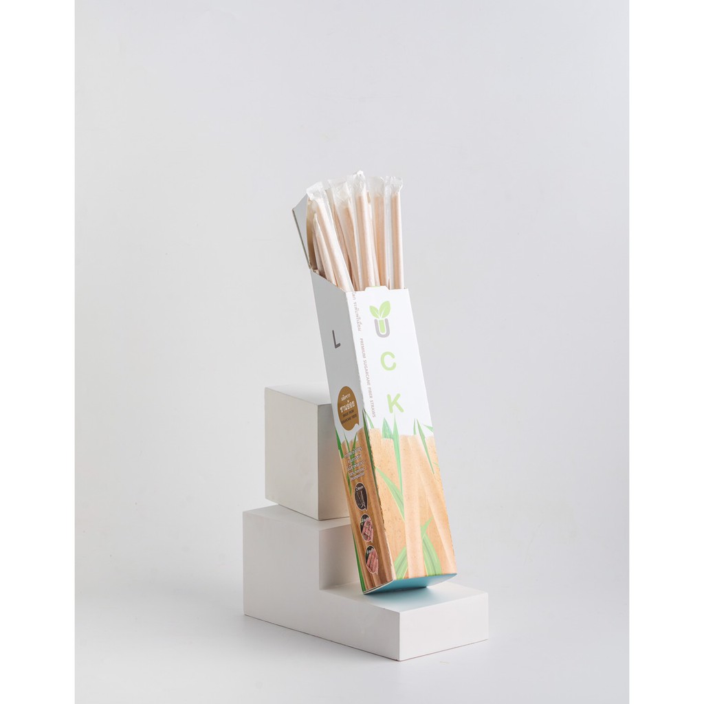 หลอดชานอ้อย LUCK Premium แพ็คเกจแบบกล่อง (ขนาดคุ้มค่า) เหมาะทั้งใช้ส่วนตัวและเป็นของขวัญ