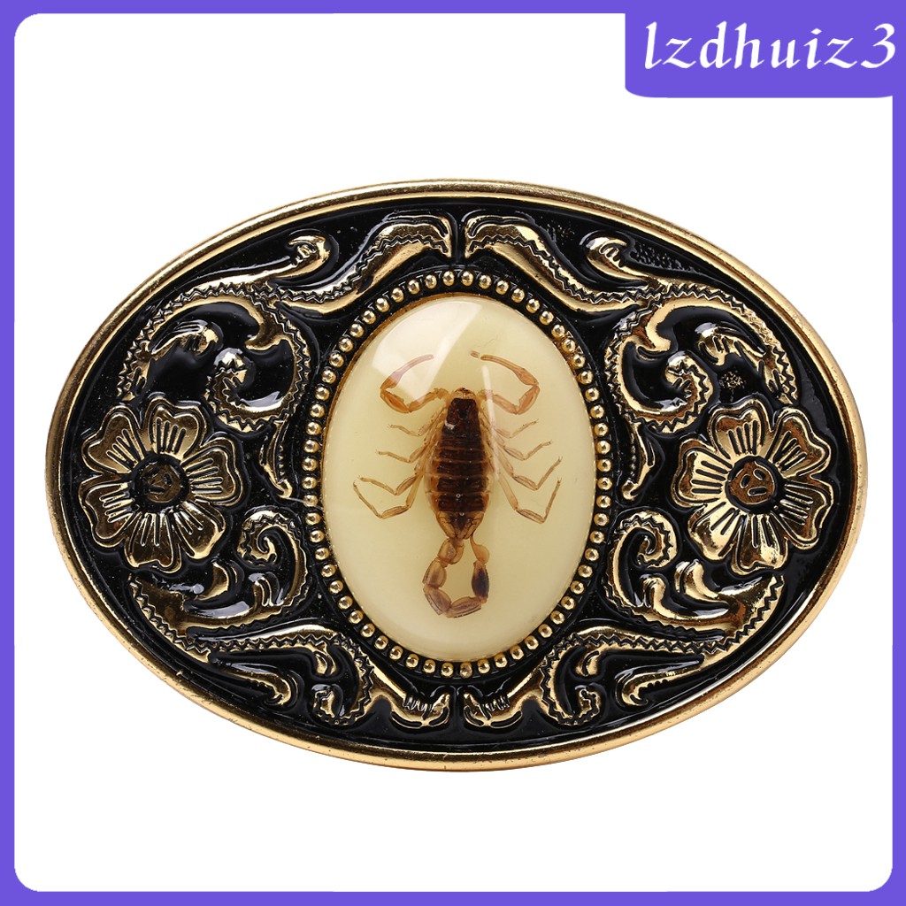 Mens Western Belt Buckle Luminous Stone 3D Scorpion Belt Buckle