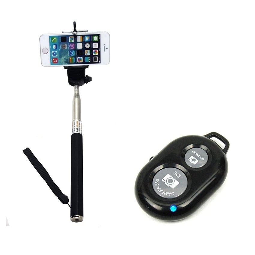 AB Shutter 3 Shutter Remote + MonoPod + HandHeld (Black) Shopee Thailand