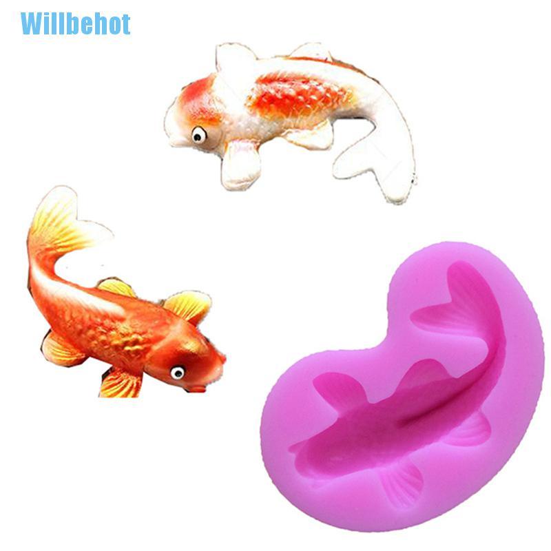 (Willbehot) แม่พิมพ์ซิลิโคน ลายปลา 3 มิติ สําหรับทําเค้กช็อคโกแลต เบเกอรี่