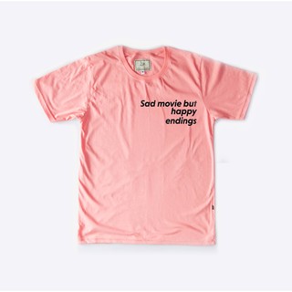 Sad movie but happy endings. - Old rose Pink Tee Tshirt เสื้อยืด คอตตอน 100% เกรดพรีเมี่ยม SPACE AND TIME ORIGINAL