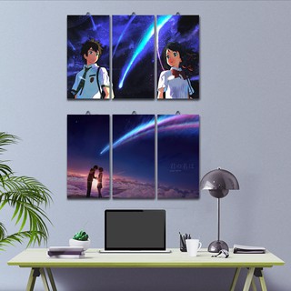 Your NAME โปสเตอร์ไม้ ลายอนิเมะ Kimi No Nawa สําหรับตกแต่งห้อง