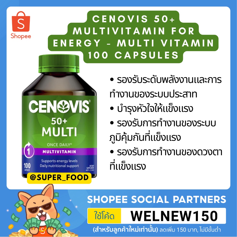 Cenovis 50+ Multivitamin for Energy - Multi Vitamin 100 Capsules