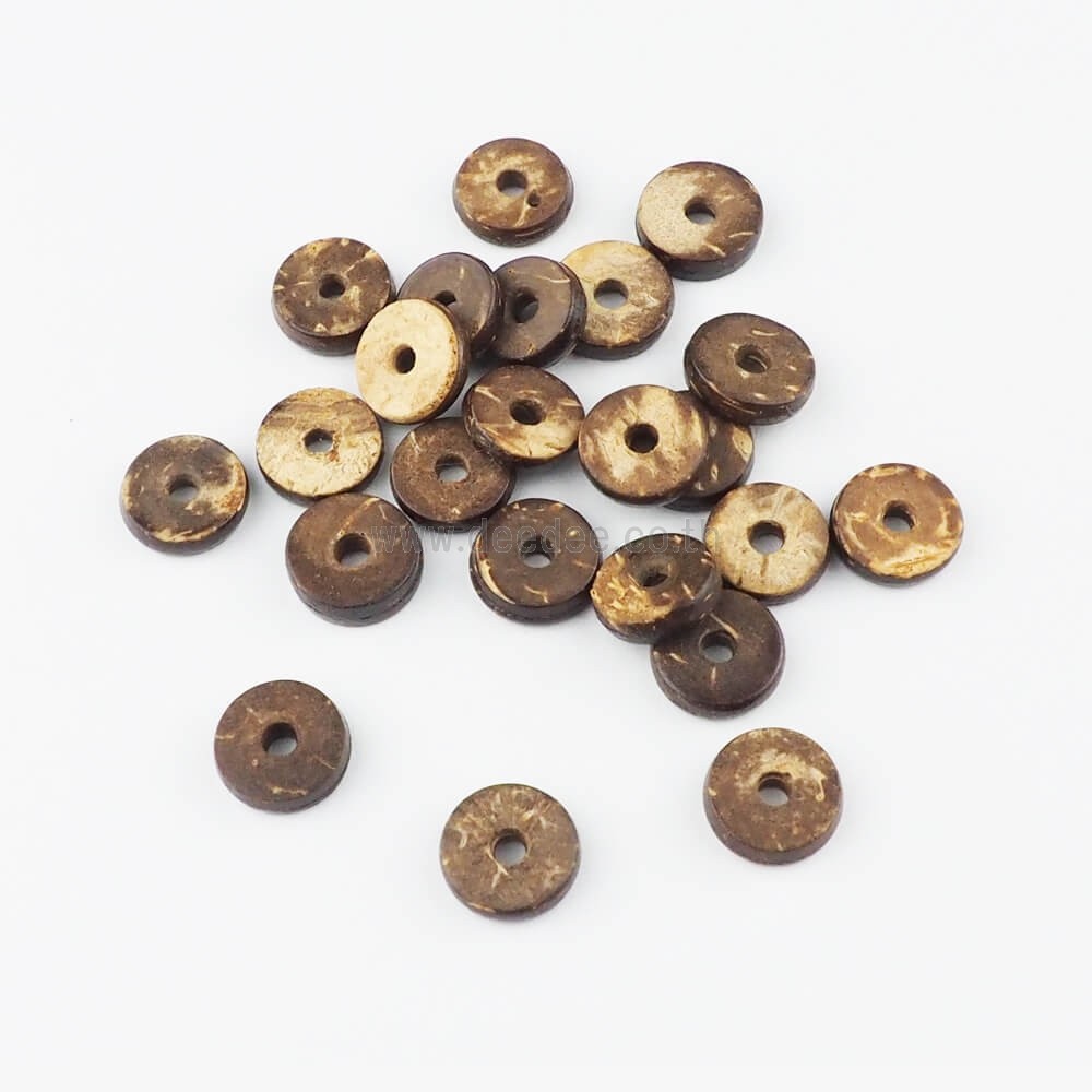 ลูกปัดกะลา กระดุมกะลา  ขนาด 8มิล 11มิล 12มิล สำหรับตกแต่งเสื้อผ้า งานD.I.Y