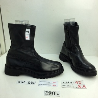 รองเท้าฮาฟ มีซิปข้าง รองเท้าทหาร รองเท้าตำรวจ รองเท้ารปภ. Half boots with side zip