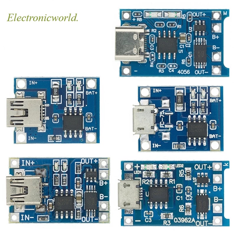 บอร์ดโมดูลชาร์จแบตเตอรี่ลิเธียม Micro USB 5V 1A 18650 TP4056 ฟังก์ชั่นคู่ 1A Li-ion
