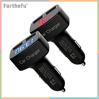 4 in 1 3.1A เครื่องชาร์จอะแดปเตอร์มิเตอร์เครื่องชาร์จอะแดปเตอร์ชาร์จไฟ USB 2.0 แบบคู่