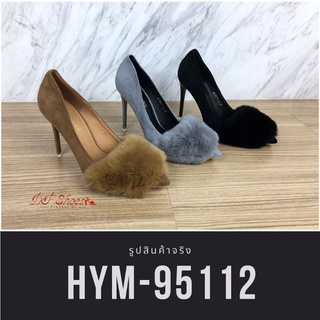 HYM-95112 รองเท้าส้นสูงหัวแหลมแบบสวมนำเข้า