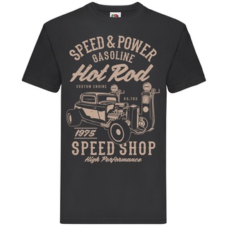 เสื้อยืดลําลอง แขนสั้น พิมพ์ลาย Speed &amp; Power Rod สําหรับผู้ชาย