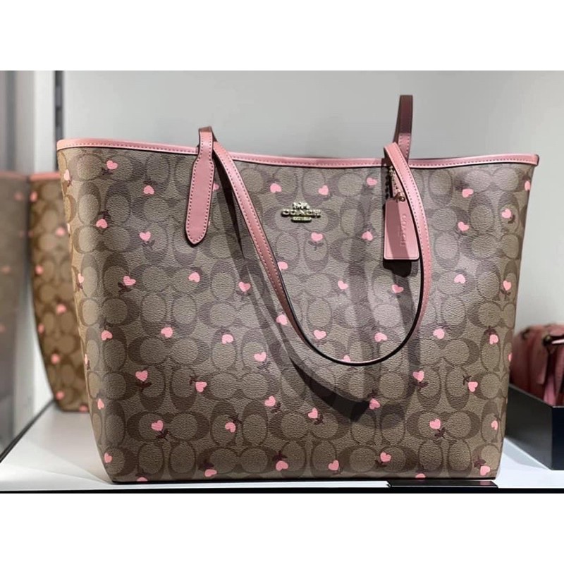 Coach City Tote in Signature Canvas with Vintage Mini Rose Print – Repeat  Love
