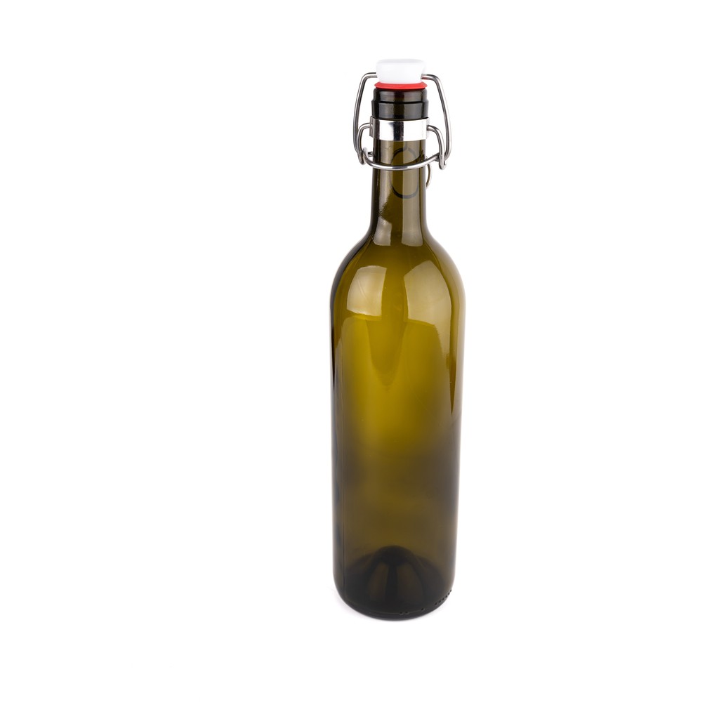 1 WAS Green Bottle 750 ml With Stopper ขวดสีเขียวมะกอก 750 ml พร้อมจุดปิด 1 ขวด