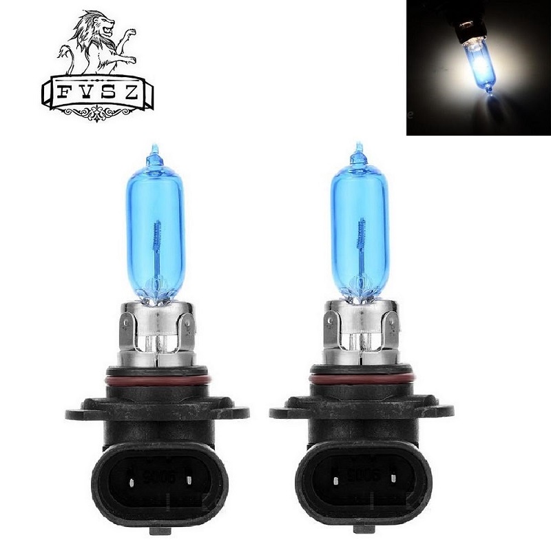 2Pcs 9005 HB3 12V 65W Car Halogen Headlights Bulb 2400lm 6000K Super Bright White Quartz Glass