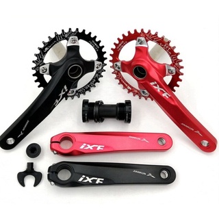 IXF ข้อเหวี่ยง 1 ชุดของบวกและลบฟันเหยียบจักรยานเสือภูเขากลวงแบบบูรณาการ crankset เพลาข้อเหวี่ยงดัดแปลงฟันขนาดใหญ่แผ่นเดียว